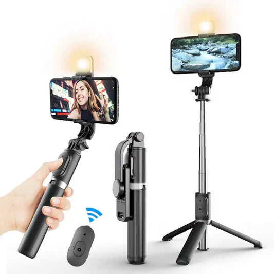6 In 1 Selfie Stick+Tripod+Wireless Bluetooth Remote (Premium)