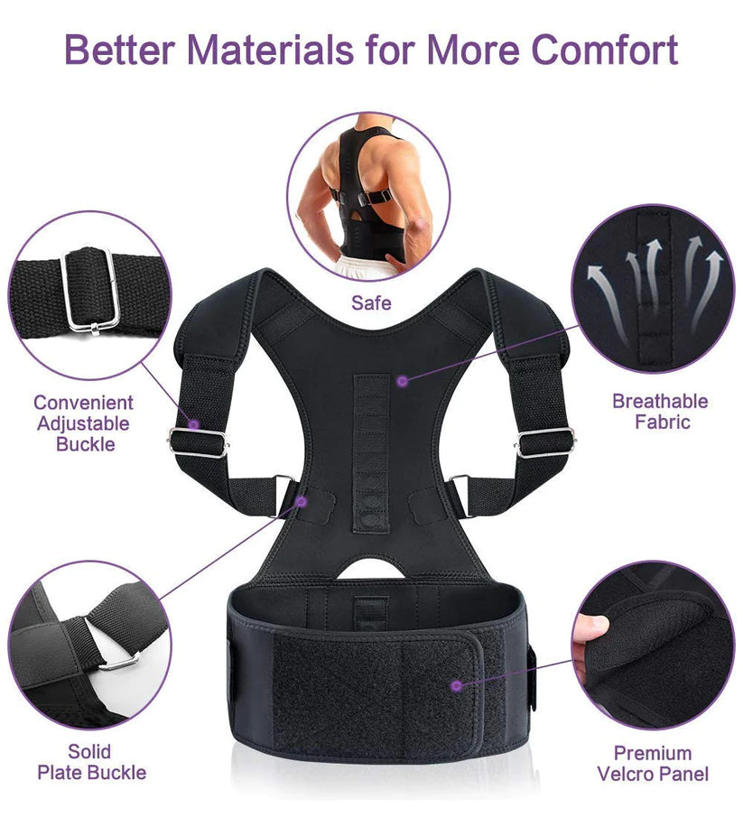 (Premium quality) Posture Corrector for Men & Women -Back Brace Provides Pain Relief for Neck, Back, and Shoulders - Universal Free Size